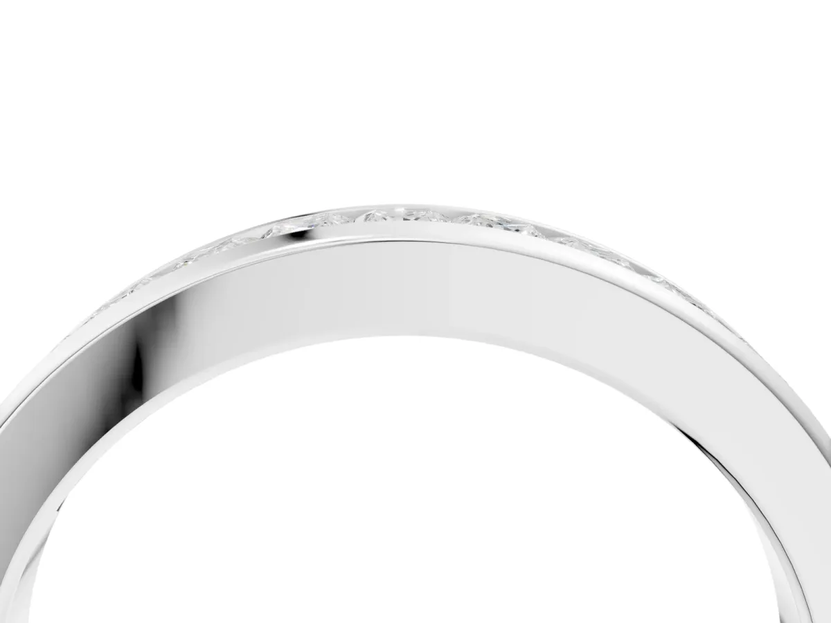 Channel Set Princess Cut Diamond Eternity Band White gold