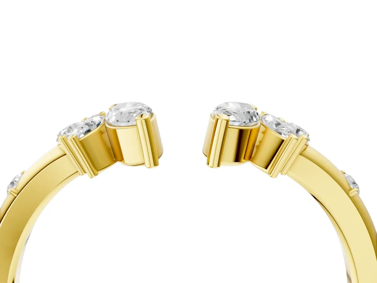 Open Marquise Cluster Diamond Band with Prong Setting Yellow gold