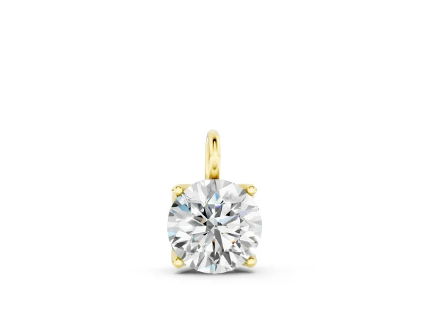 Round Solitaire Pendant with Four-Prong Setting Yellow gold