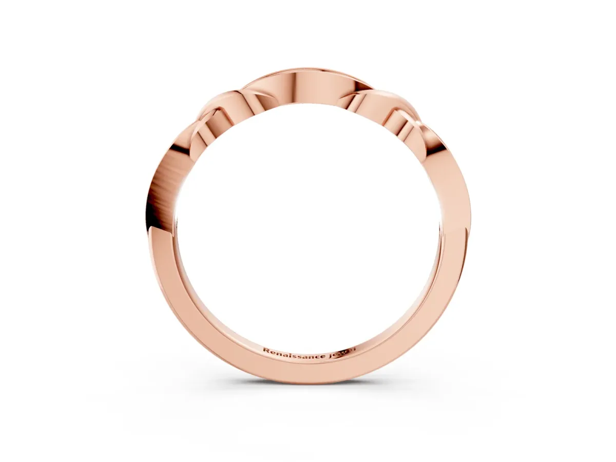 Twisted Marquise Diamond Pavé Band with Shared Prong Setting Rose gold