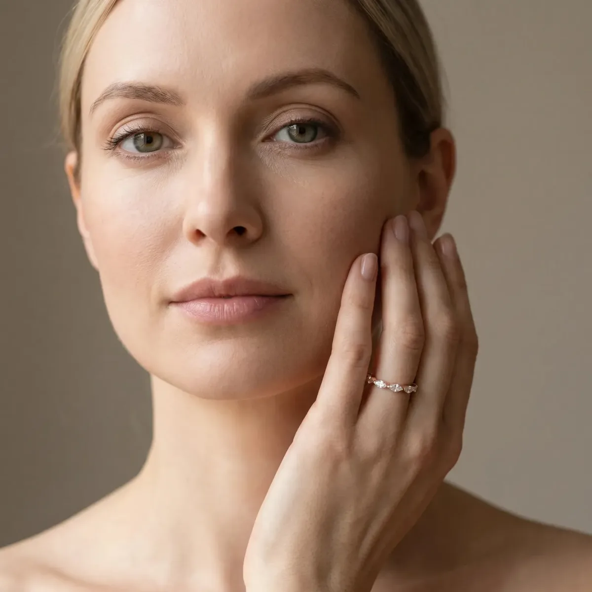 Marquise Diamond Eternity Band with Bezel Setting Rose gold