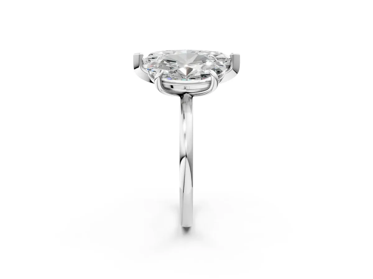 Oval and Marquise Toi Moi Ring with Prong Setting and Plain Band Platinum