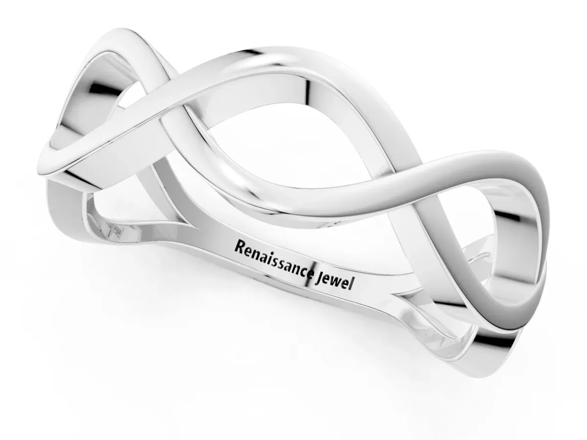 Twisted Infinity Plain Band Silver