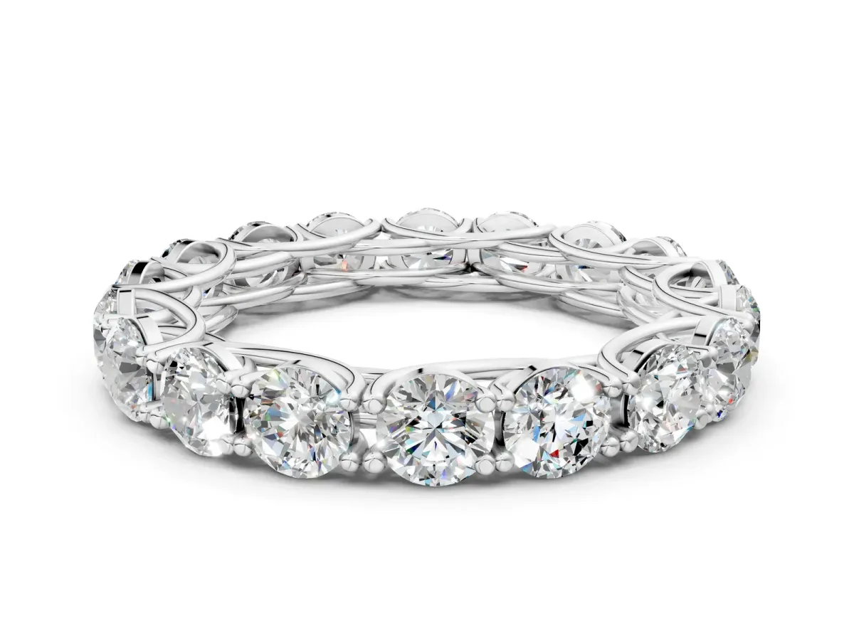 Round Diamond Woven Full Eternity Band Platinum