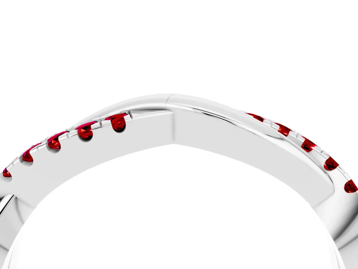 Round Ruby Twisted Infinity Band with Prong Setting Platinum