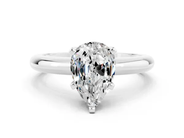 Round Cut and pear toi moi ring Silver