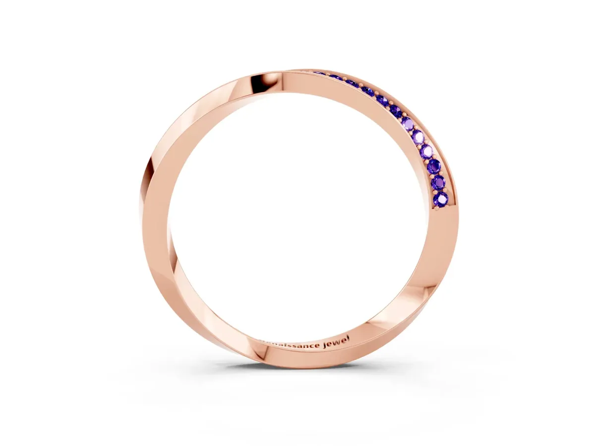 Pavé Round Tanzanite Twist Band Rose gold
