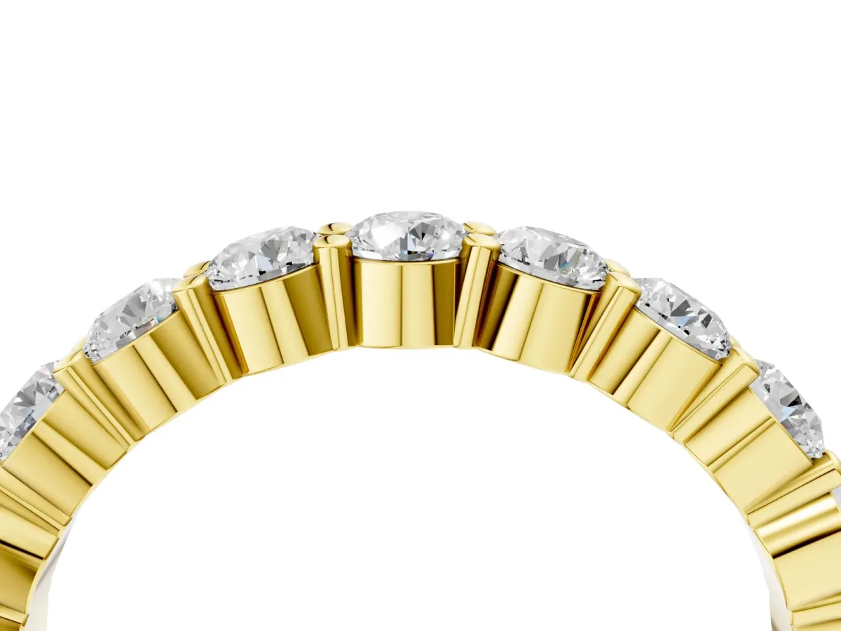Round Diamond Eternity Band with U-Prong Setting Yellow gold