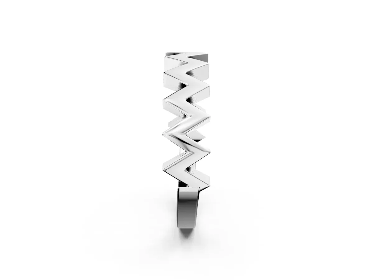 Zigzag Chevron Band Platinum