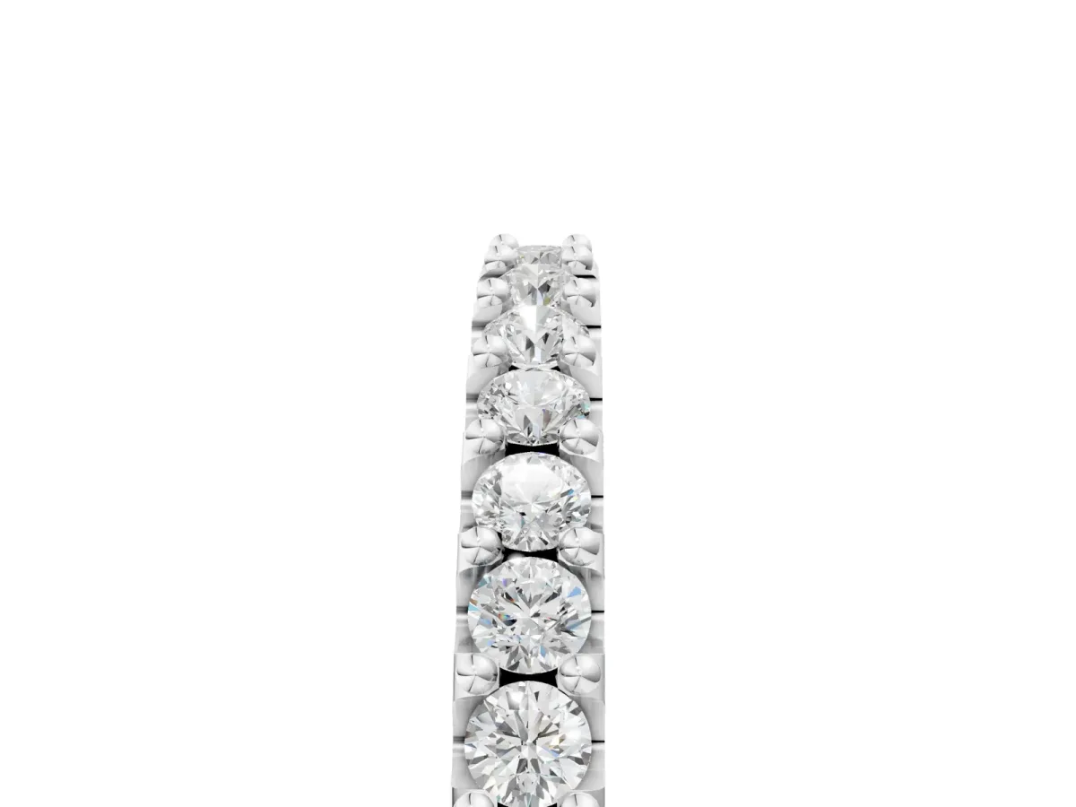 Round Diamond Pavé Set Half Eternity Band White gold