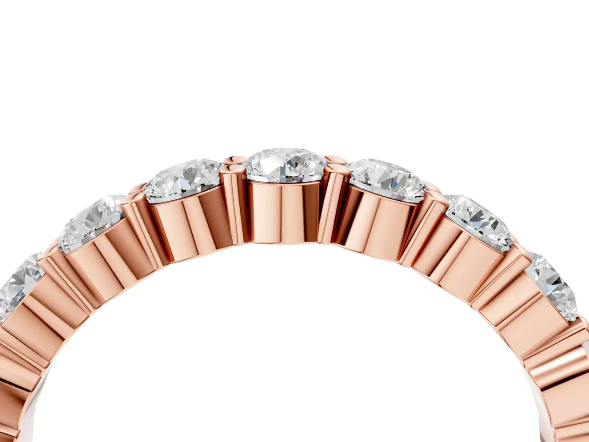 Round Diamond Eternity Band with U-Prong Setting Rose gold