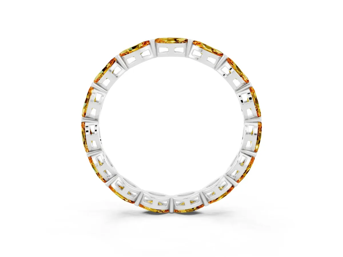Marquise Citrine Eternity Band with U-Prong Setting Platinum