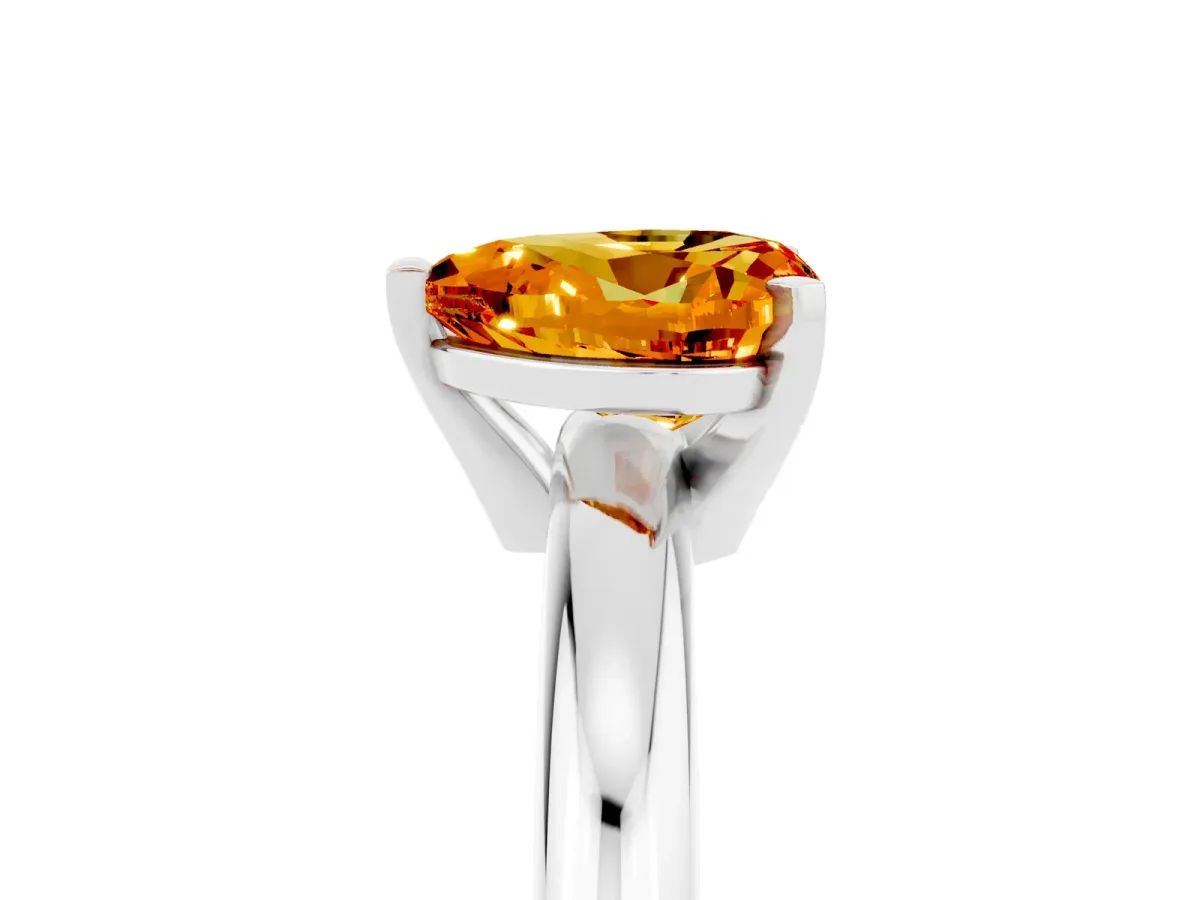 Pavé Round Yellow Sapphire Twist Band Platinum