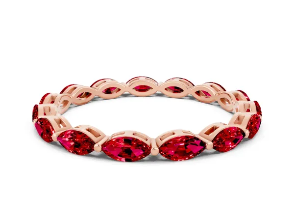Marquise Ruby Eternity Band with U-Prong Setting Rose gold
