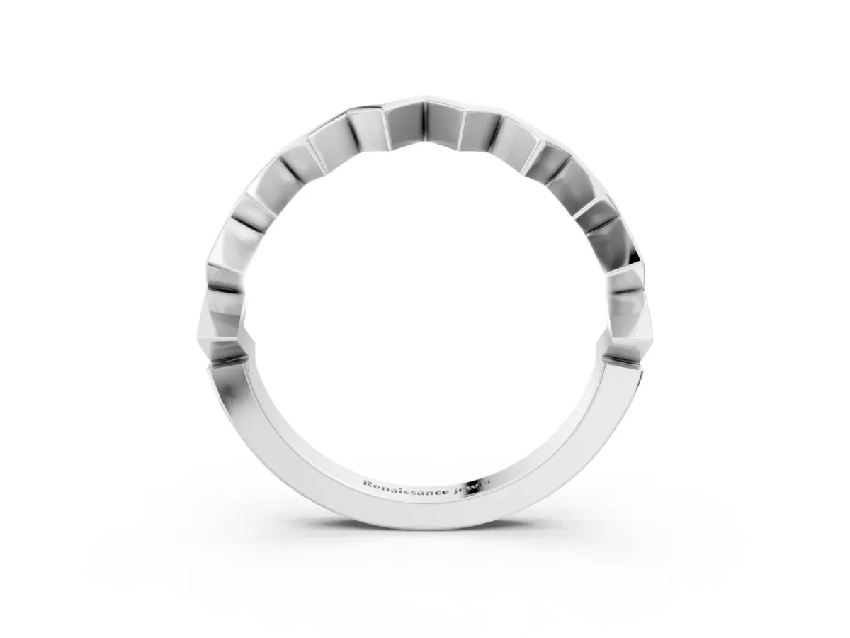 Zigzag Chevron Band Platinum