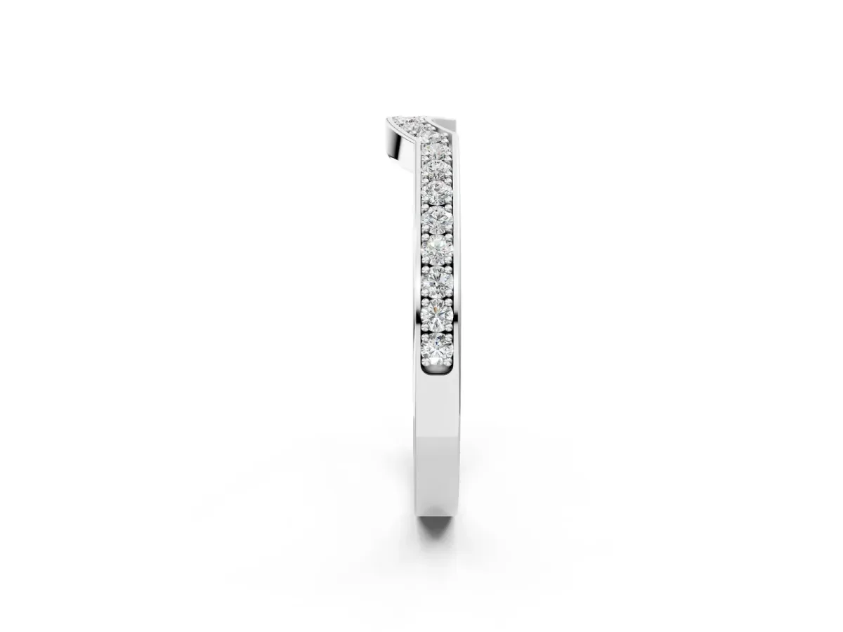 Pavé Round Diamond Contour Band with Channel Setting Platinum