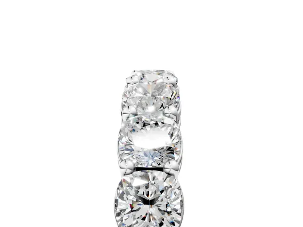 Cushion Cut Half Eternity Band with Shared Prong Setting Platinum