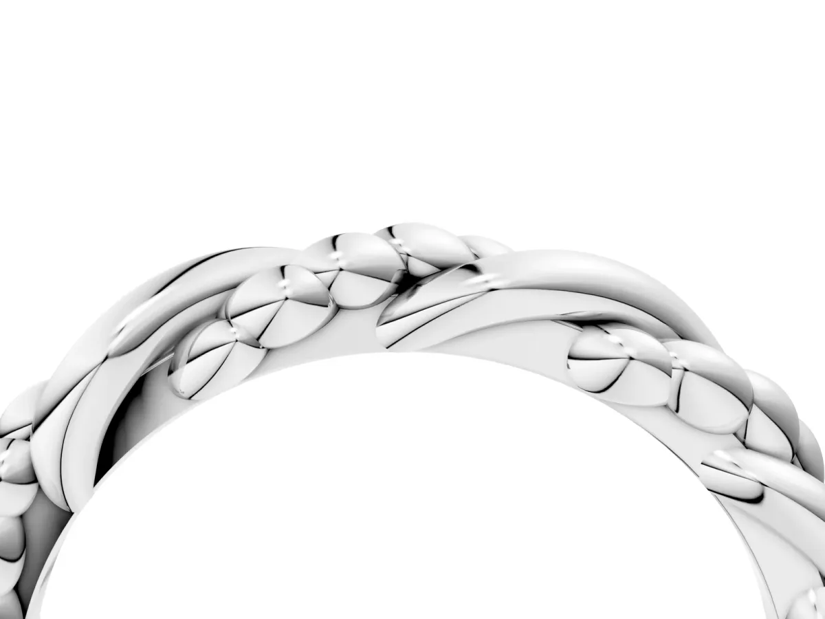 Twisted Rope Solitaire Band Silver