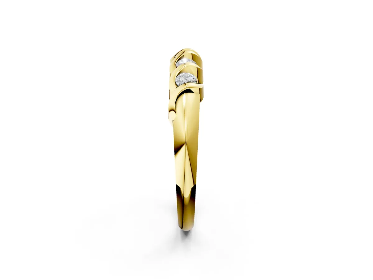 Round Diamond Eternity Band with Twist Prong Setting Yellow gold