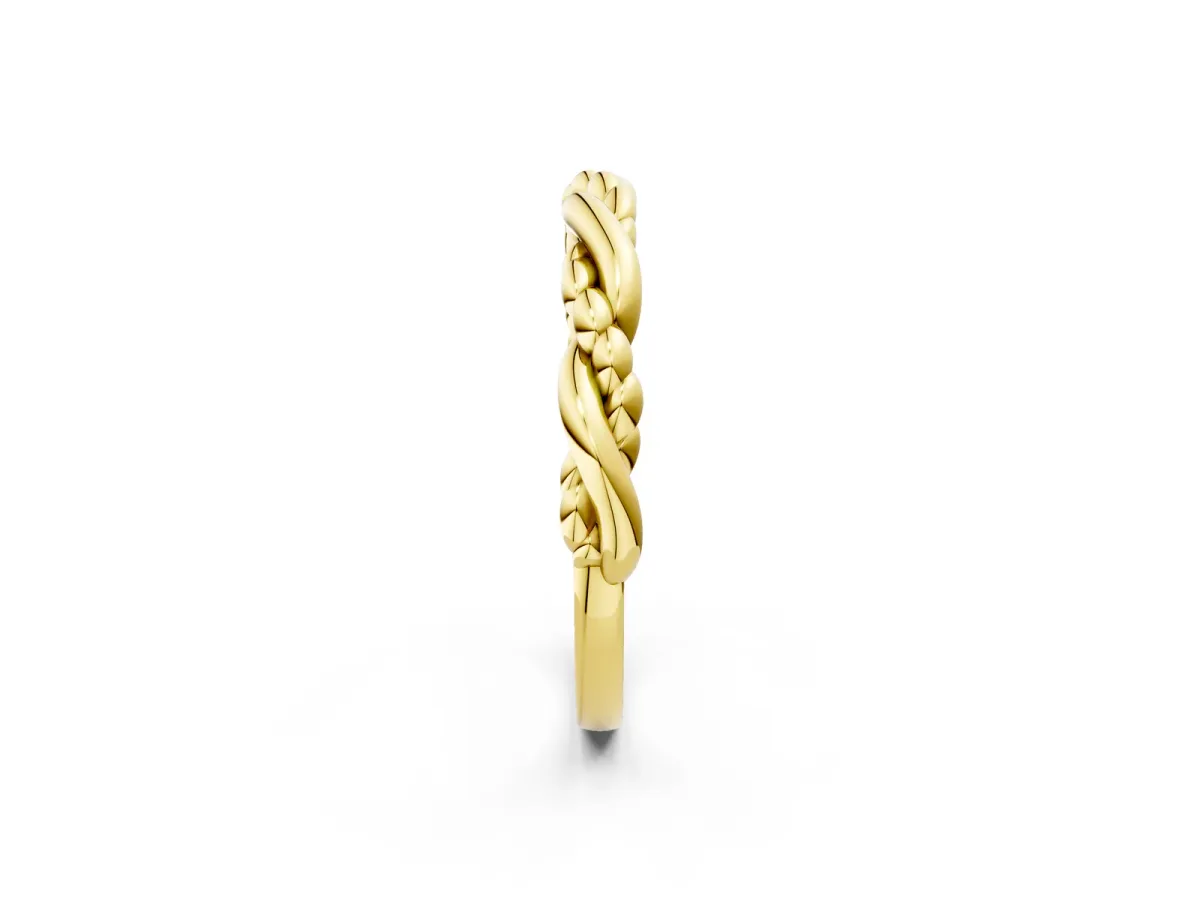 Twisted Rope Solitaire Band Yellow gold