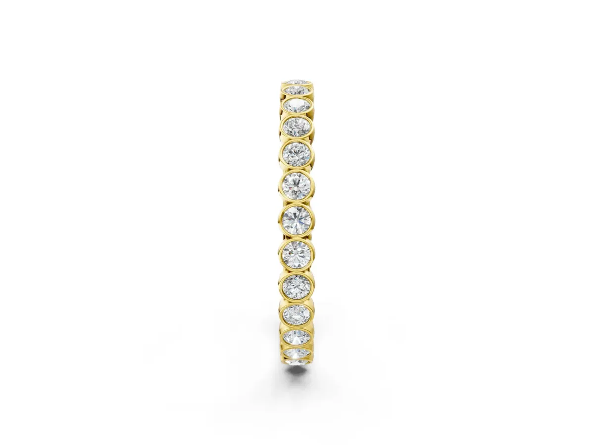 Bezel-Set Round Diamond Eternity Band Yellow gold