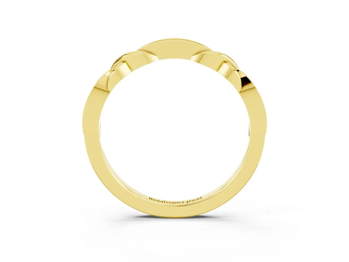 Twisted Marquise Ruby Pavé Band with Shared Prong Setting Yellow gold