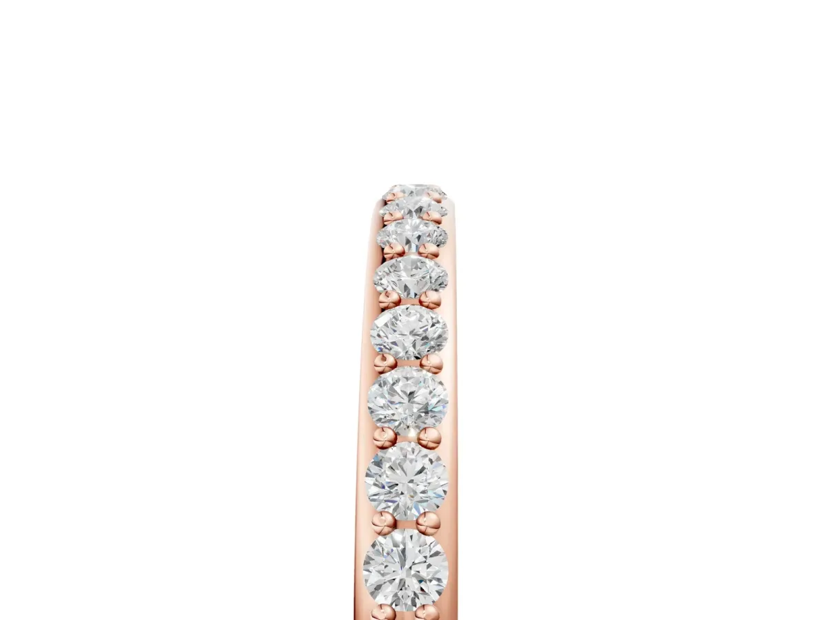 Pavé Round Diamond Eternity Band with Shared Prong Setting Rose gold