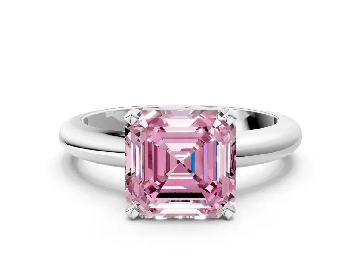 Pavé Round Pink Sapphire Twist Band Silver