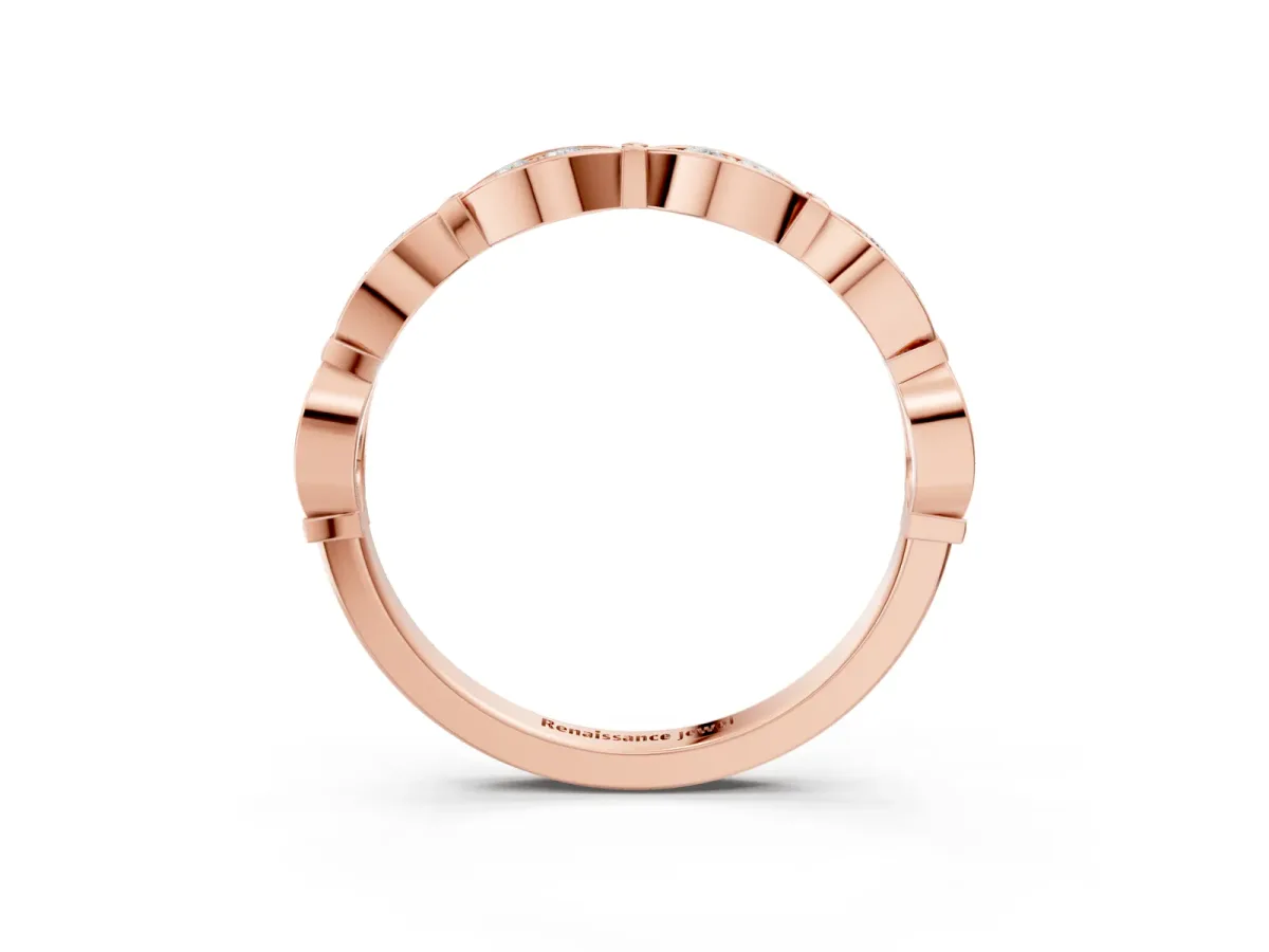 Marquise Diamond Bezel Set Eternity Band Rose gold