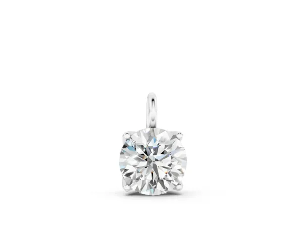 Round Solitaire Pendant with Four-Prong Setting Silver