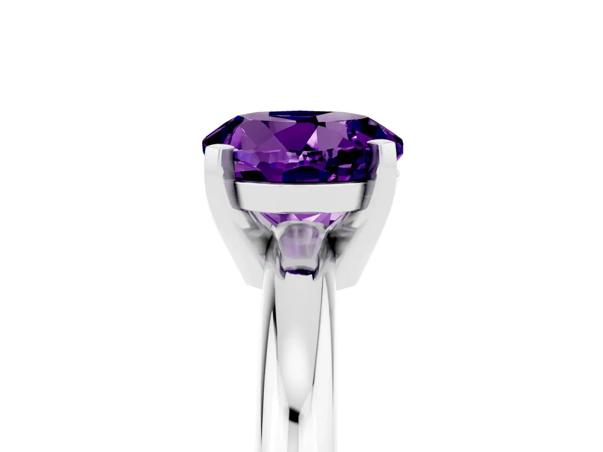 Pavé Round Garnet Twist Band Silver
