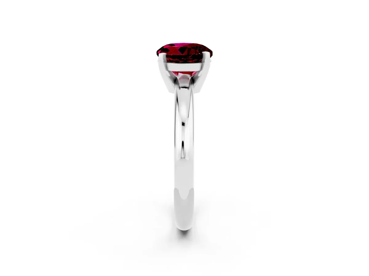 Pavé Round Ruby Twist Band Silver