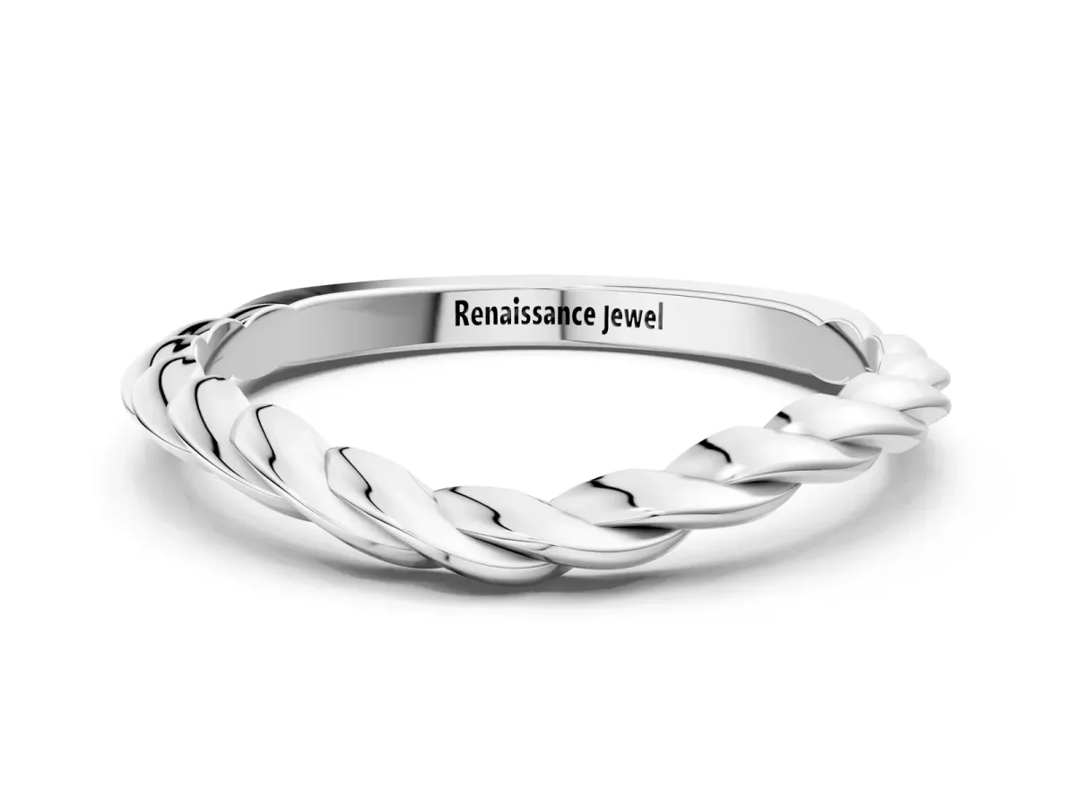 Marquise Diamond Twist Eternity Band with Bezel Setting White gold