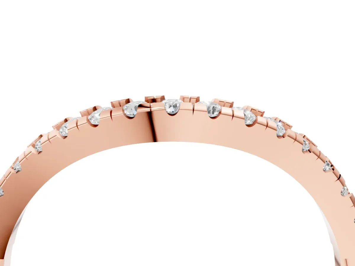 Diamond Pavé Curved Wedding Band Rose gold