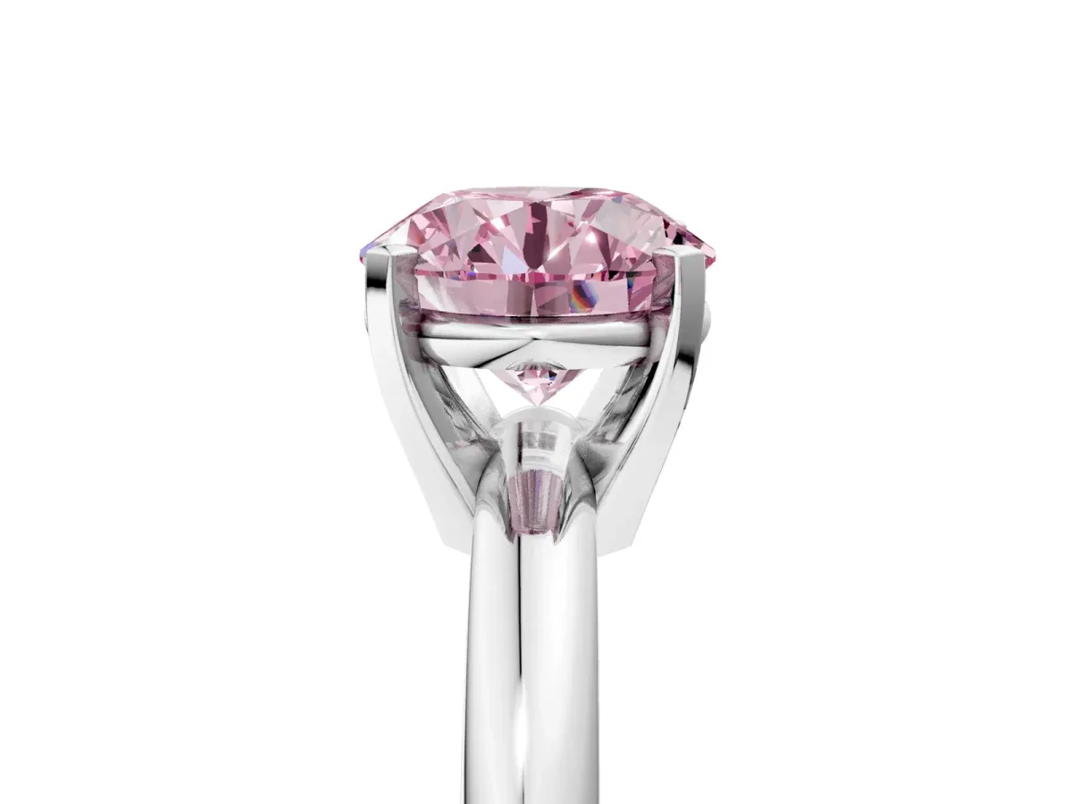 Round Pink Sapphire Leaf Eternity Band with Bezel Setting Platinum