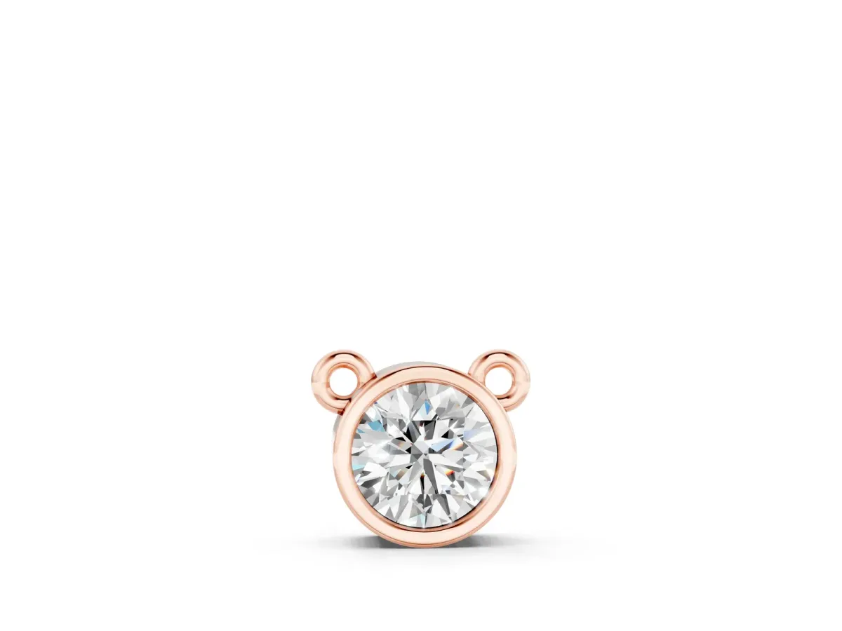 Bezel Round Solitaire Pendant Rose gold