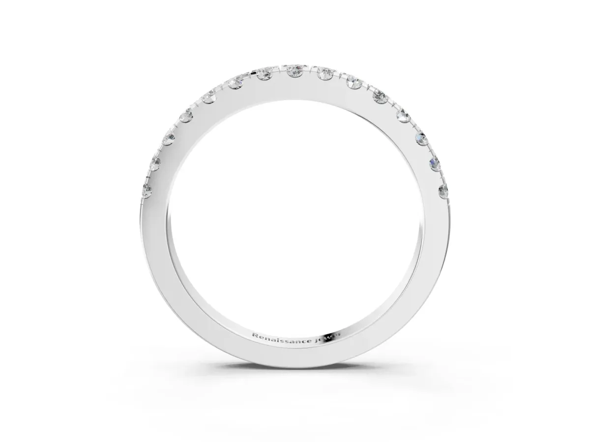 Round Diamond Eternity Band with Prong Setting Silver