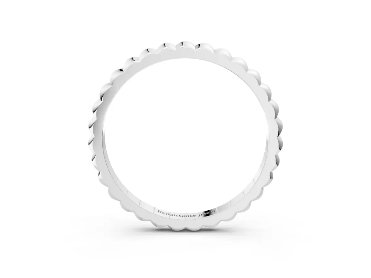 Bezel Set Round Stone Eternity Band Silver