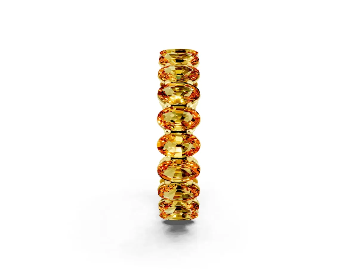 Oval Cut Citrine Eternity Band with Shared Prong Setting Yellow gold