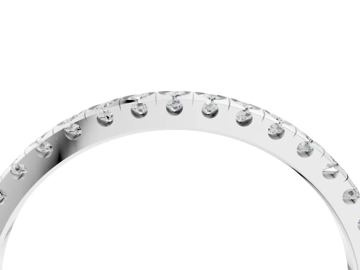 Round Cut Diamond Pavé Set Eternity Band Silver