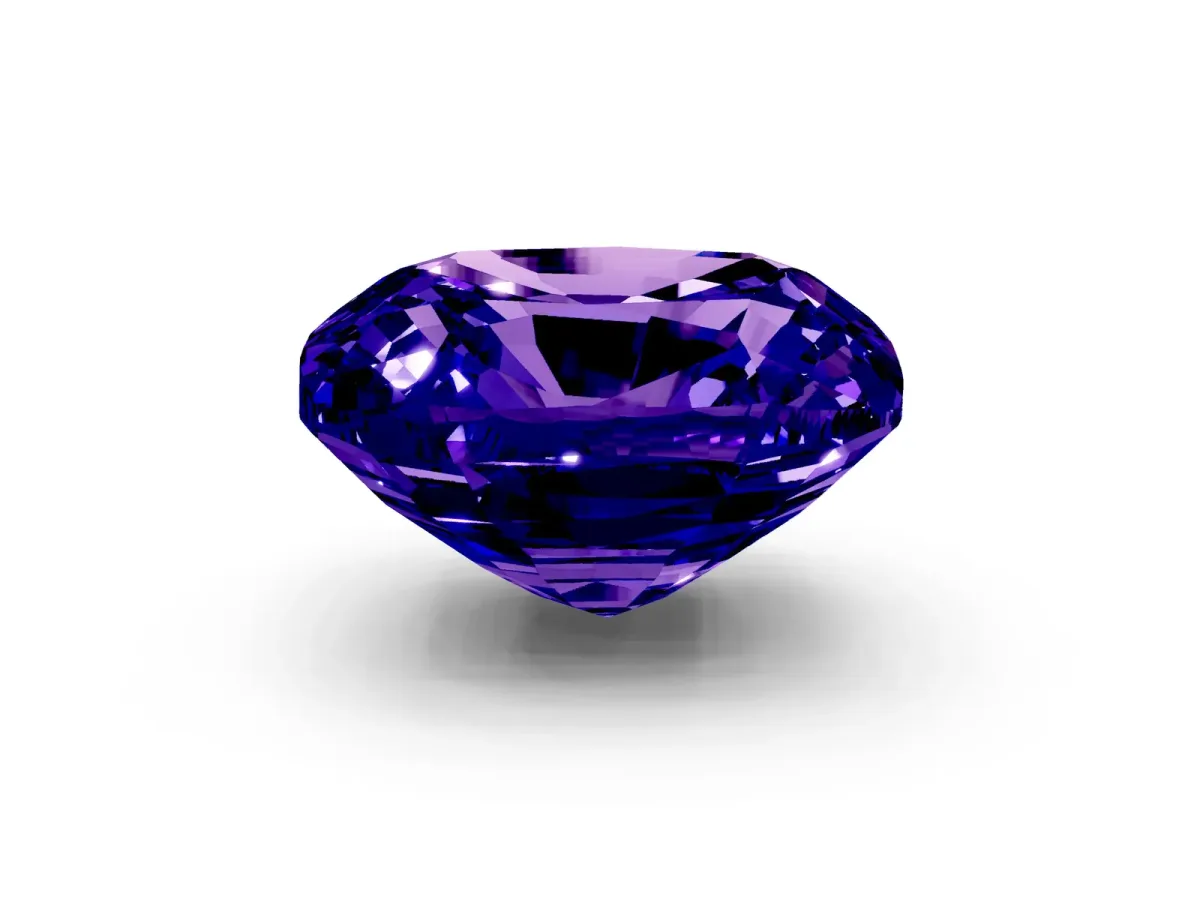 Cushion Cut Tanzanite Scattered Round Accent Ring with Prong Setting Platinum
