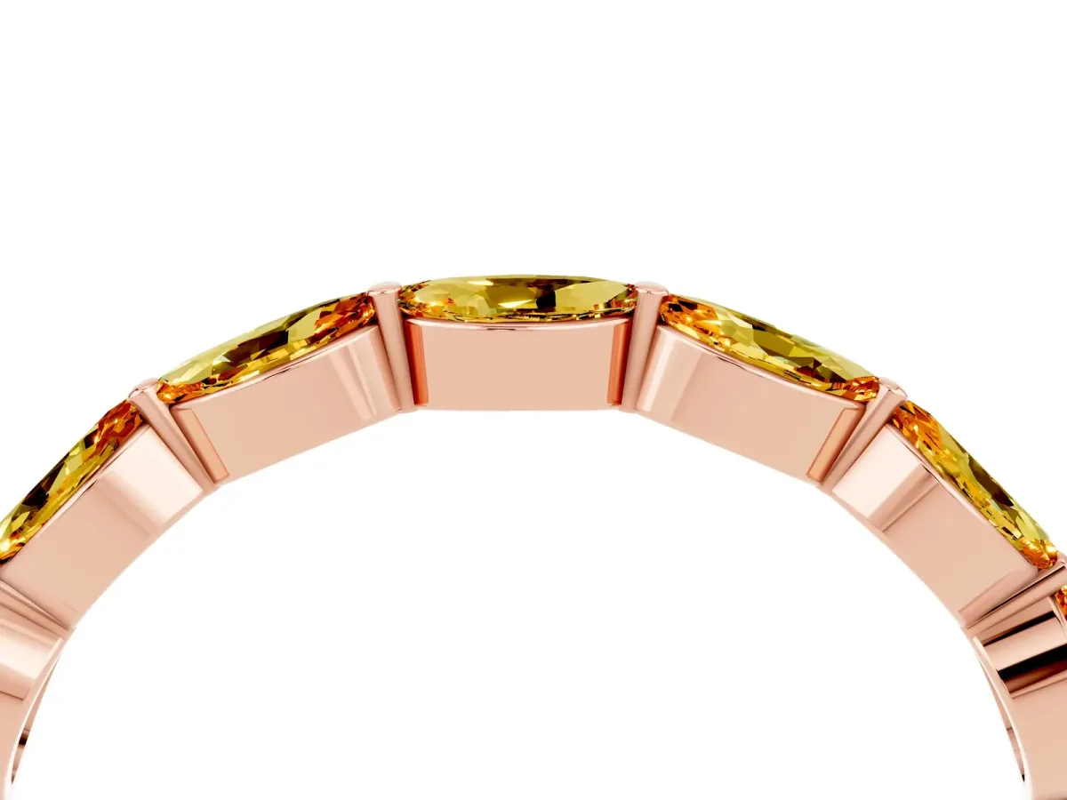 Marquise Citrine Half Eternity Band with Prong Setting Rose gold