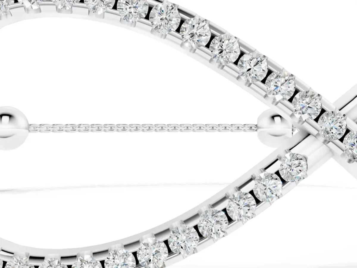 Pavé Round Diamond Infinity Chain Bracelet with Bezel Setting Silver