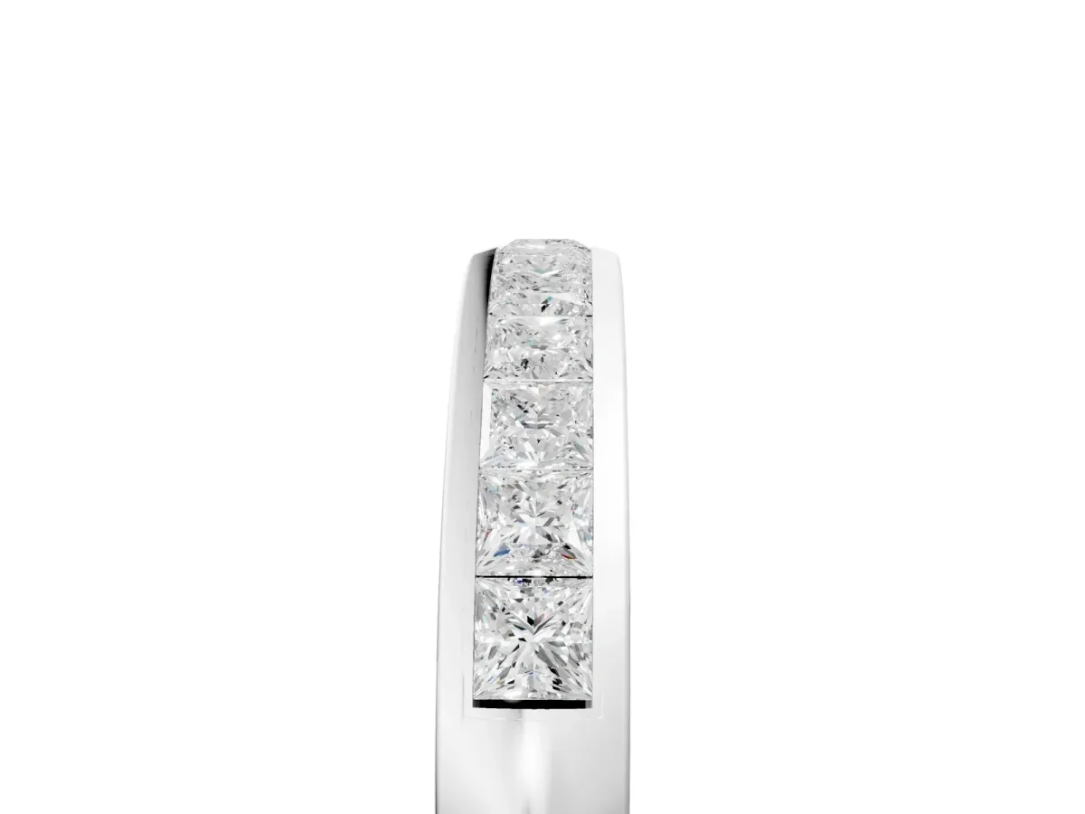 Princess Cut Channel Set Diamond Eternity Band White gold