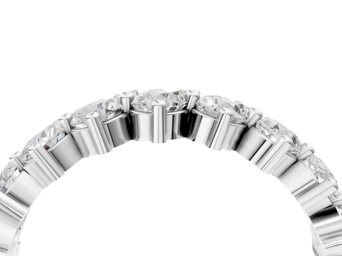 Pear Diamond Full Eternity Band with Shared Prong Setting Silver