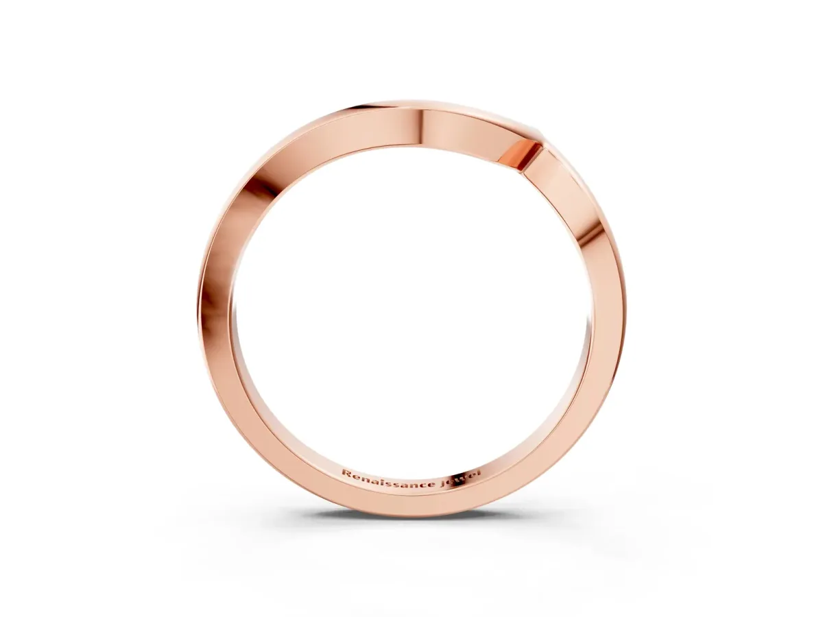Chevron V-Shaped Contour Band Rose gold