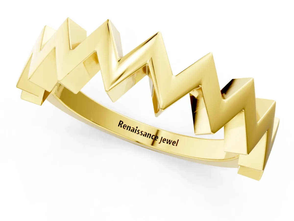 Zigzag Chevron Band Yellow gold