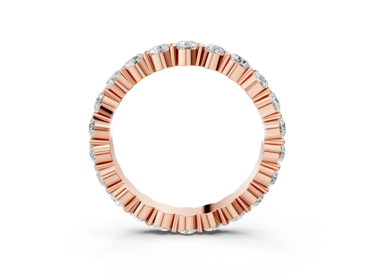 Round Diamond Eternity Band with U-Prong Setting Rose gold