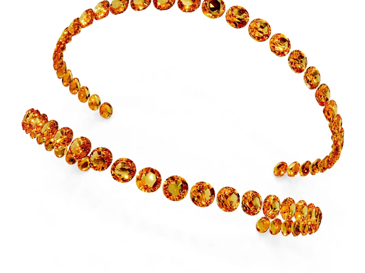 Round Citrine Milgrain Eternity Band with Channel Setting Rose gold