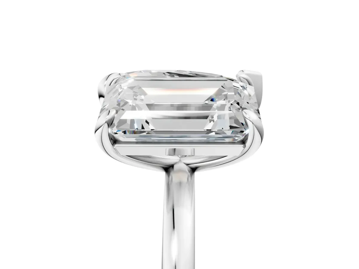 Pear and Radiant Toi Moi Ring with Prong Setting and Plain Band Silver